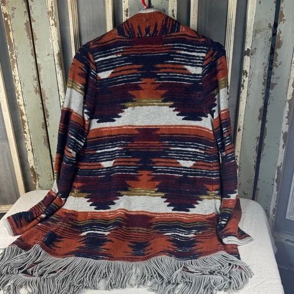 Lucky Brand Multicolor Patterned Fringe Cardigan - Picture 7 of 9